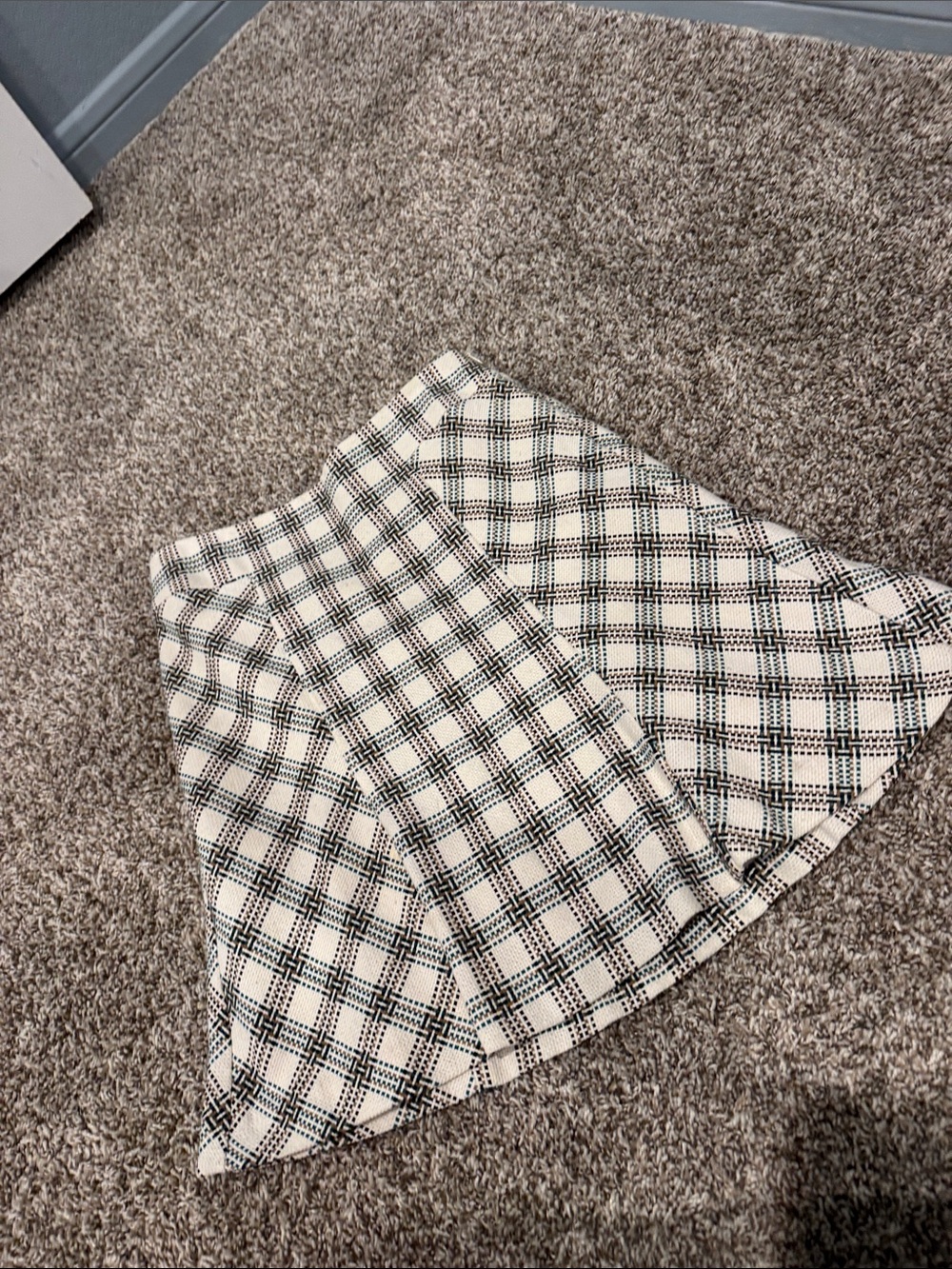 Ann Taylor Factory Black and White Plaid Circle Skirt